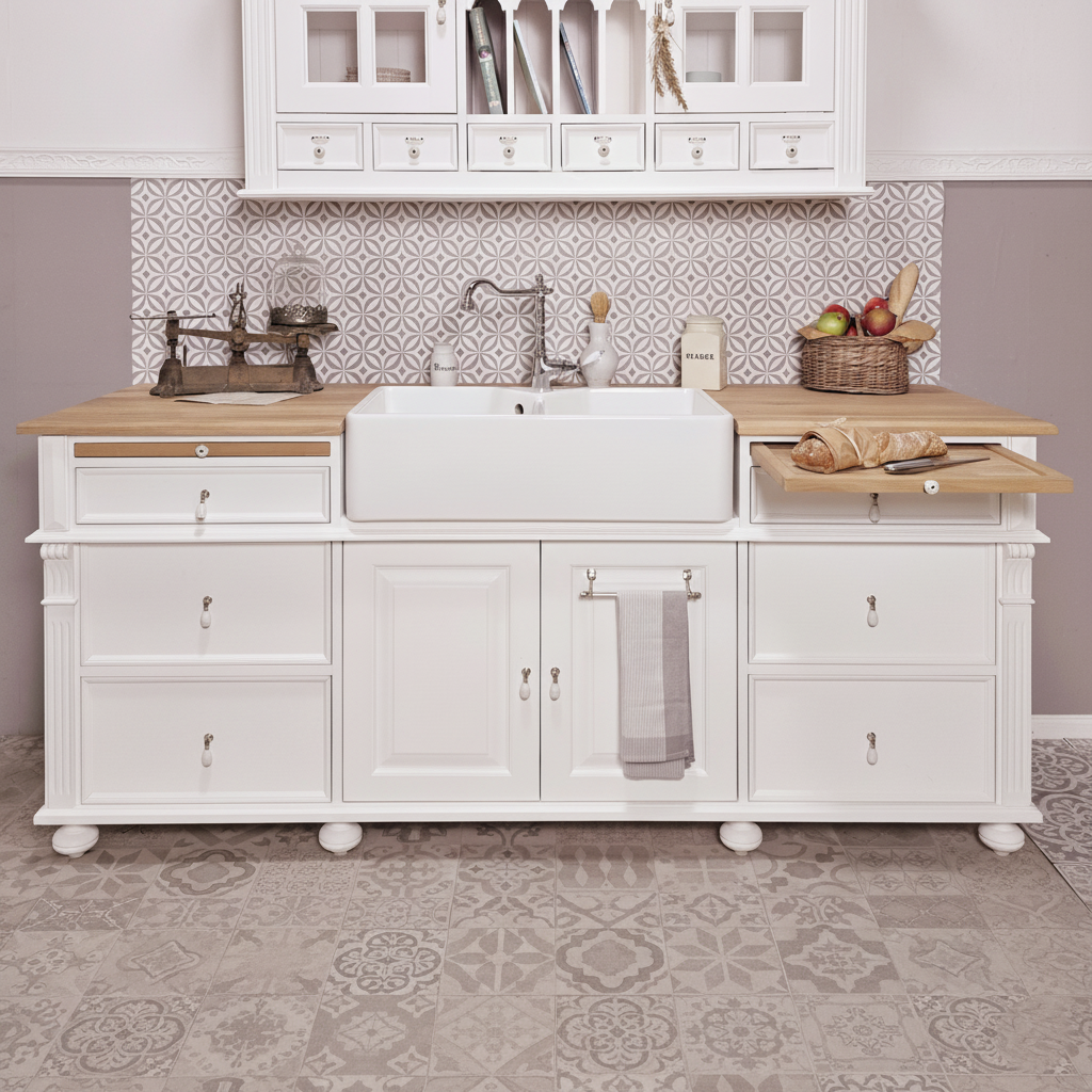 "Melina" - Spülenschrank im Landhausstil 207 cm