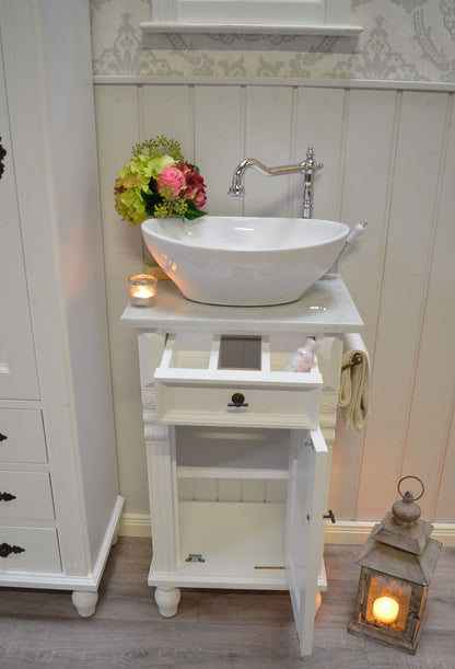 "Meline" small country house washbasin with light marble top