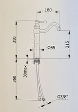 Meral chrome - Single lever mixer tap in country house style