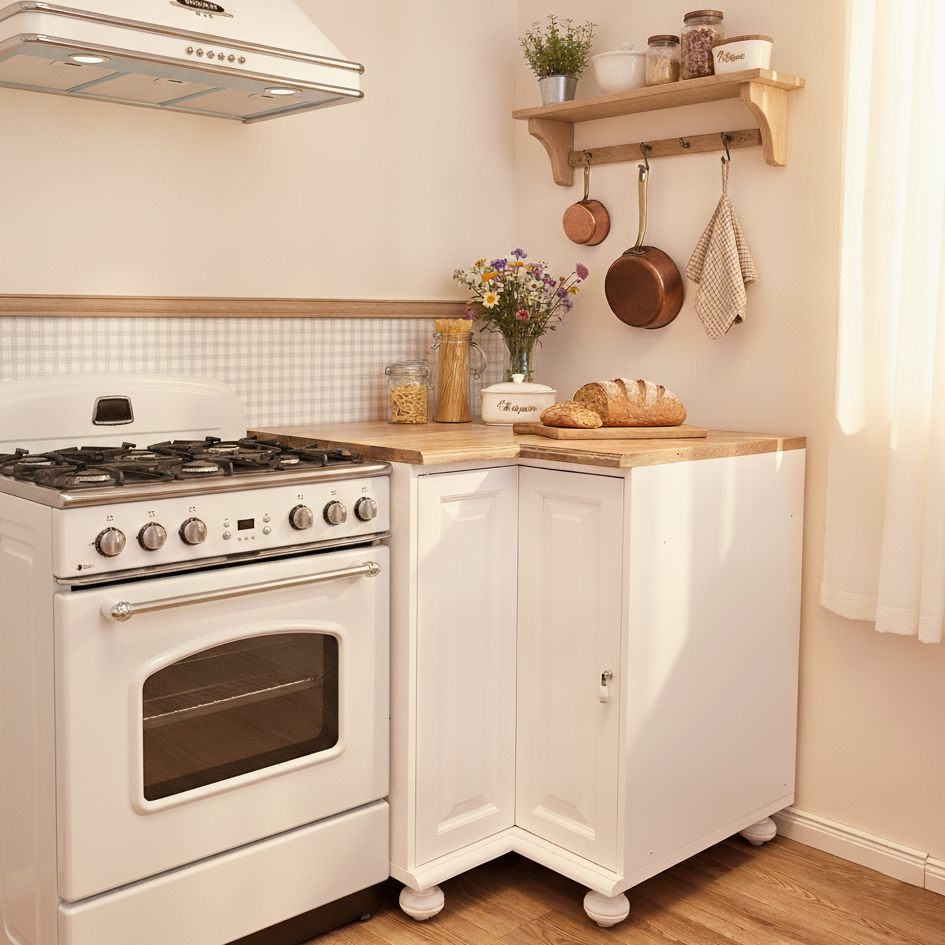 "Milo" - Corner cabinet in country house style 98 cm