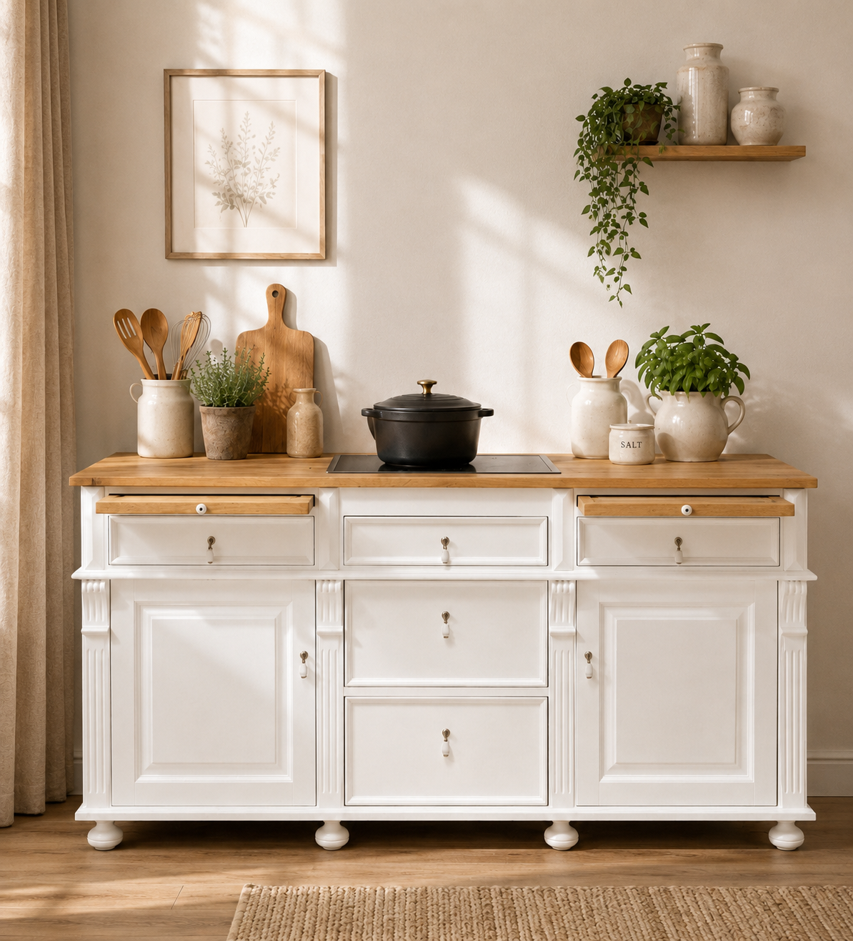 « Moa » - Module de cuisine de style campagnard 186 cm