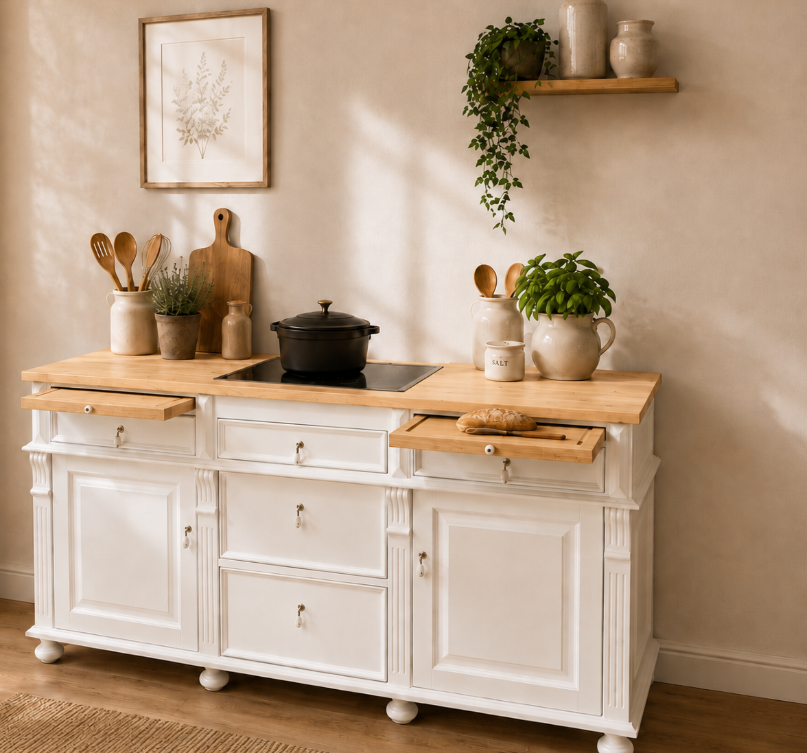 « Moa » - Module de cuisine de style campagnard 186 cm