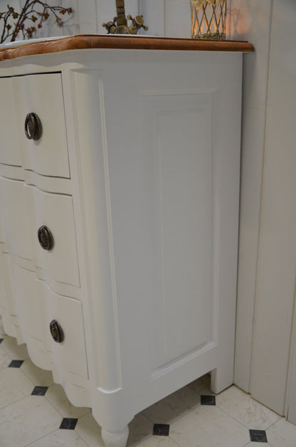 "Naucelle" lavabo blanc de campagne avec trois tiroirs