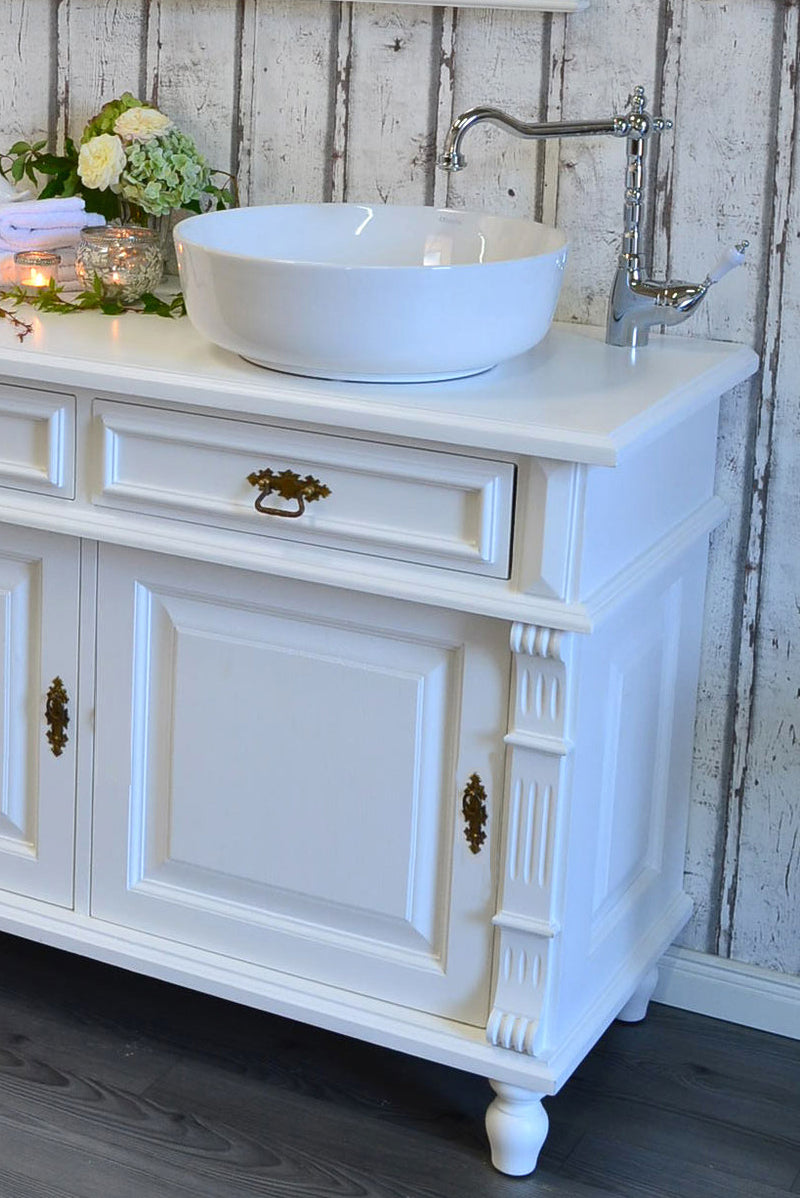 "Noé" large country house double washbasin in white