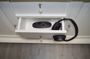 "Noemi": TV cabinet with lift for 55 inch or 65 inch in country house style