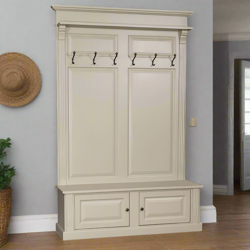 "Wisra" - Landhaus Garderobe Massivholz weiß