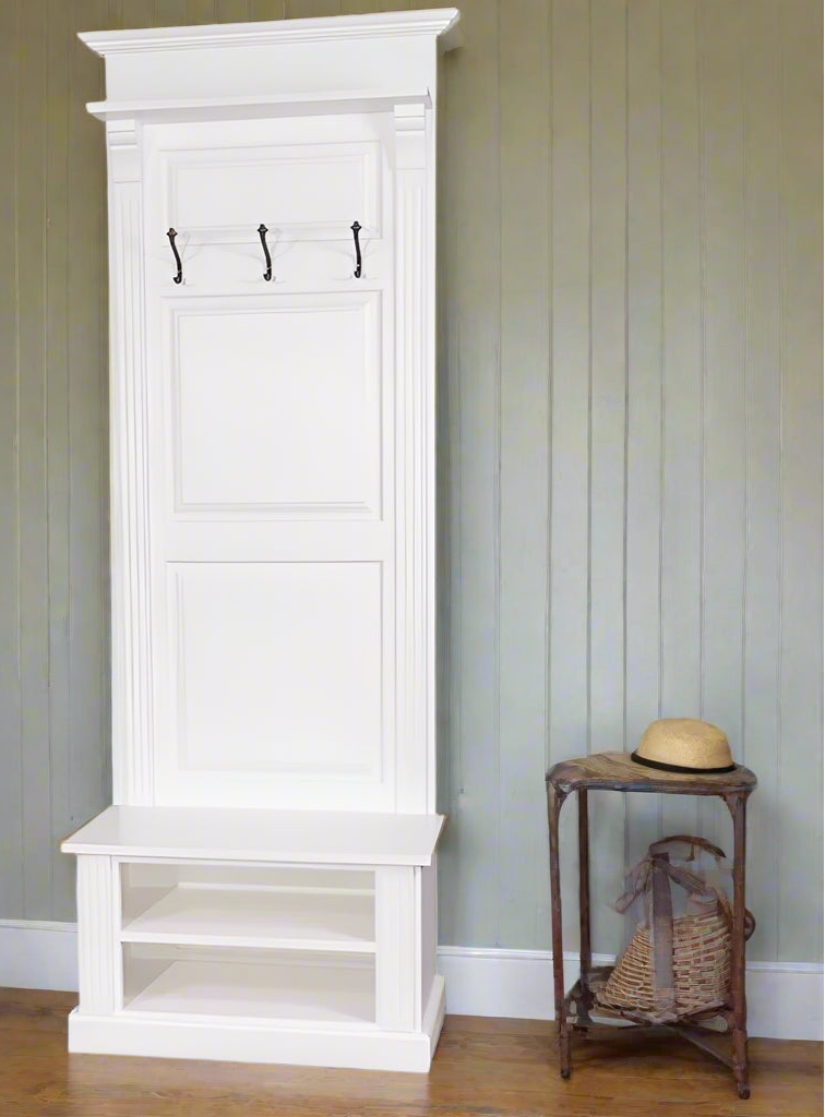 "Swift" - Landhaus Garderobe Massivholz weiß