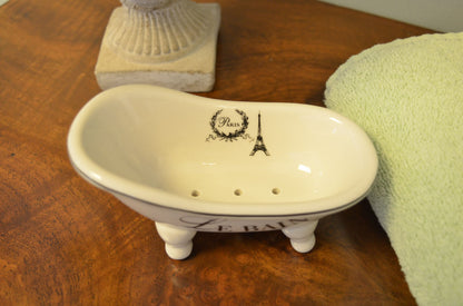 Parfait soap dish in nostalgic bathtub shape