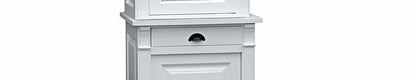 Pearl - Elegant, white tall cabinet in country house style