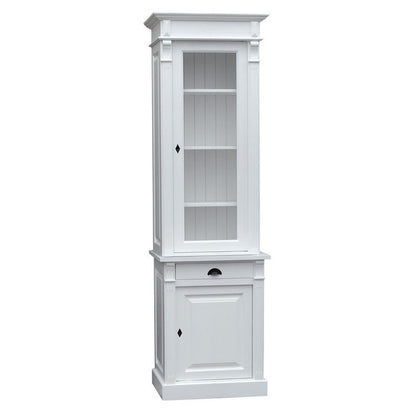 Pearl - Elégante armoire haute blanche de style campagnard