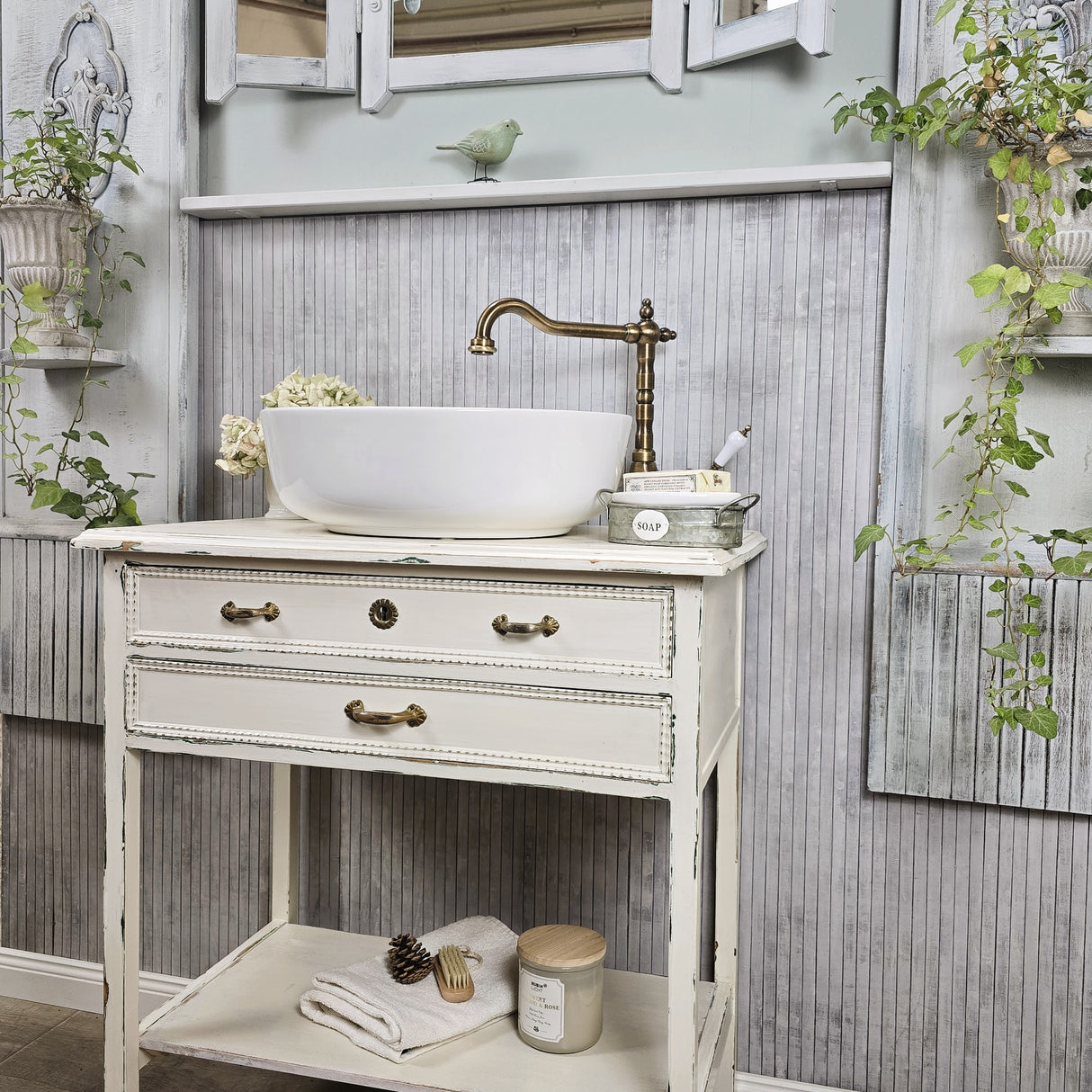 "Pilvi"- Antiker Landhaus Waschtisch 70 cm