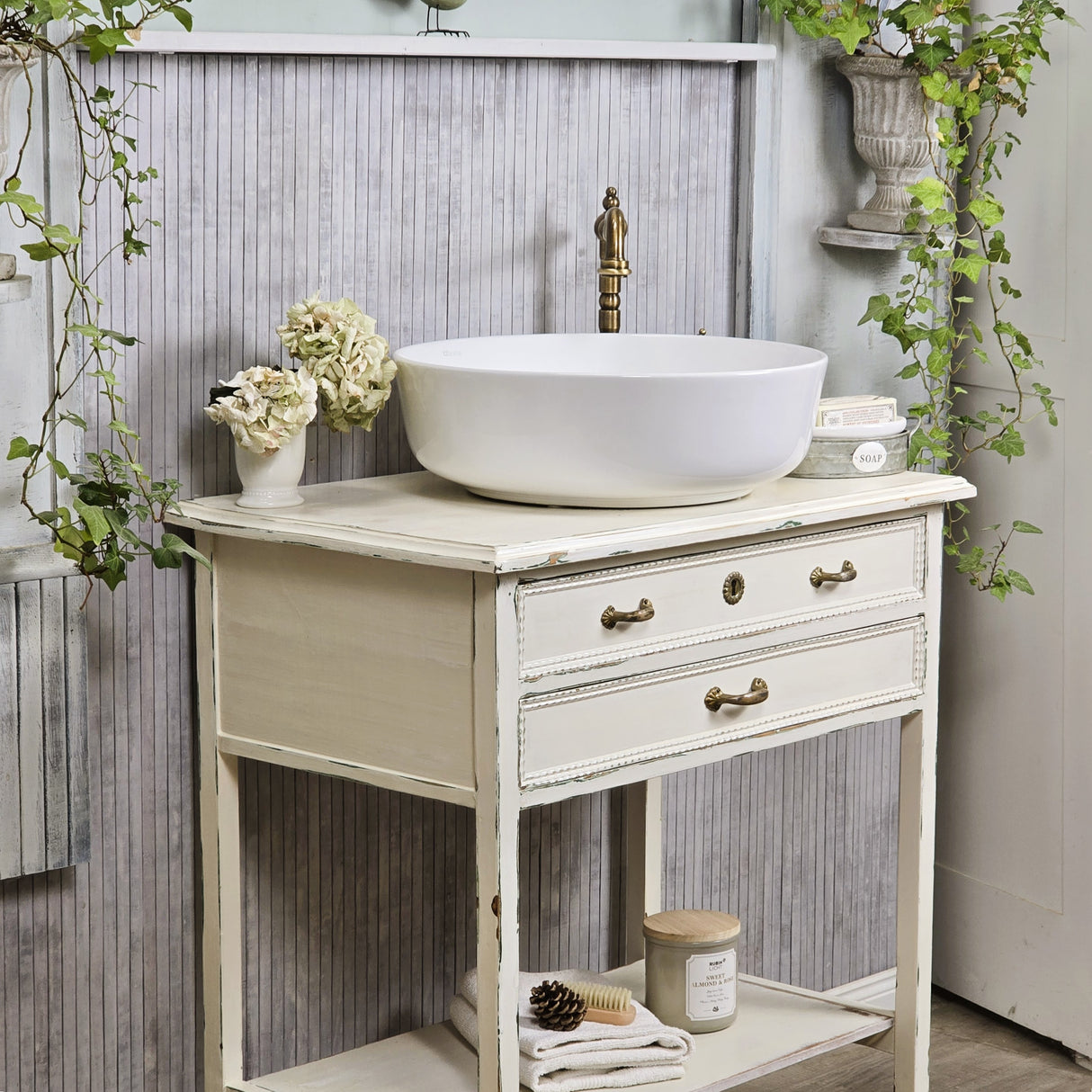 "Pilvi"- Antiker Landhaus Waschtisch 70 cm