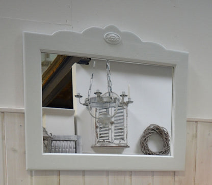 Pindiu - Handgefertigter Landhaus-Spiegel in weiß
