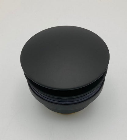 Pop-Up matt-schwarz - Ablaufventil Ablaufgarnitur Push open, weiß für Waschbecken