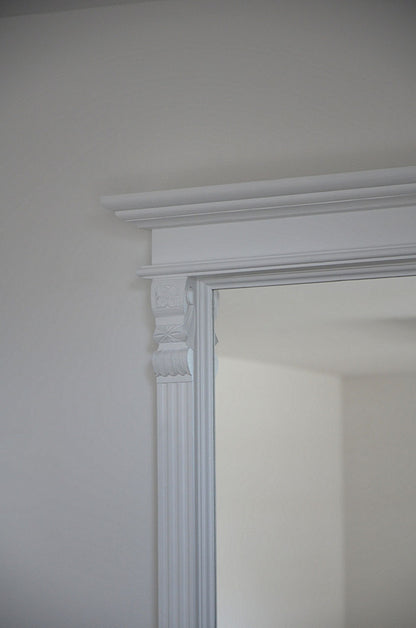 Rail - solid country house mirror in Wilhelminian style, pure white