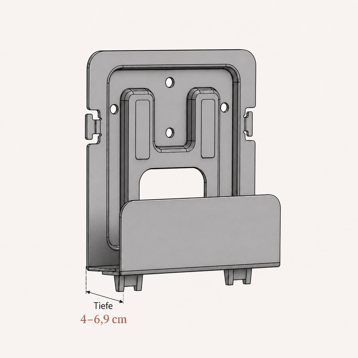 Receiver Halterung - Befestigung am TV-Lift - Receiver Tiefe 4 bis 6,9 cm