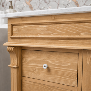 « Majorelle » - lavabo blanc de style campagnard avec comptoir en granit foncé, 103 cm