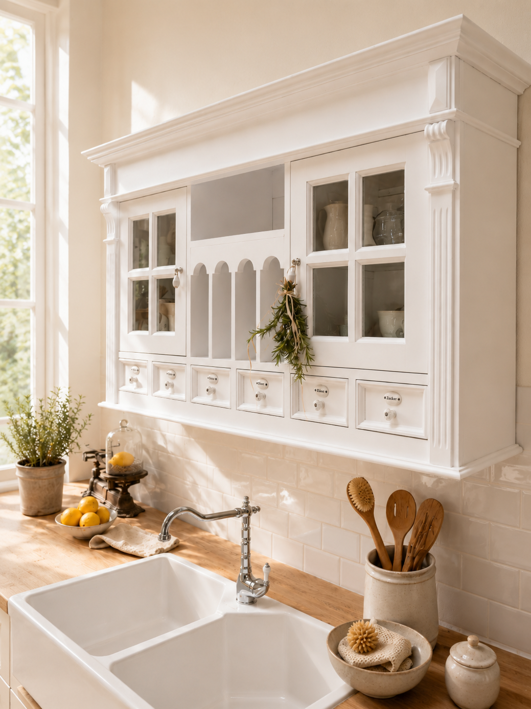 « Ronja » - Meuble mural de cuisine style campagnard, 150 cm