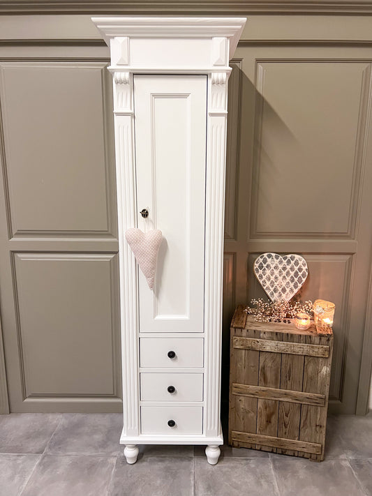 "Marille" - Narrow tall cabinet in country house style