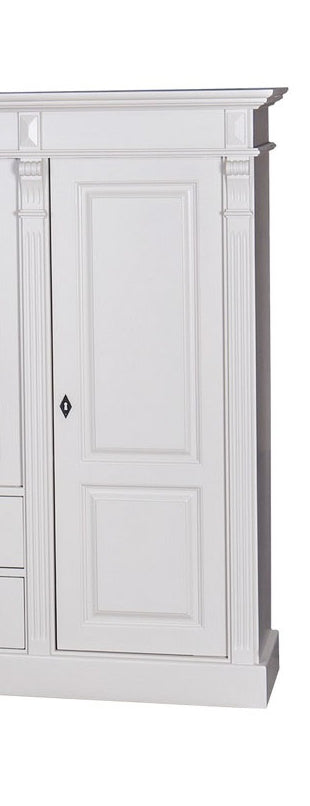 Sébornet - Eleganter Landhausschrank Vertiko aus Massivholz in weiß