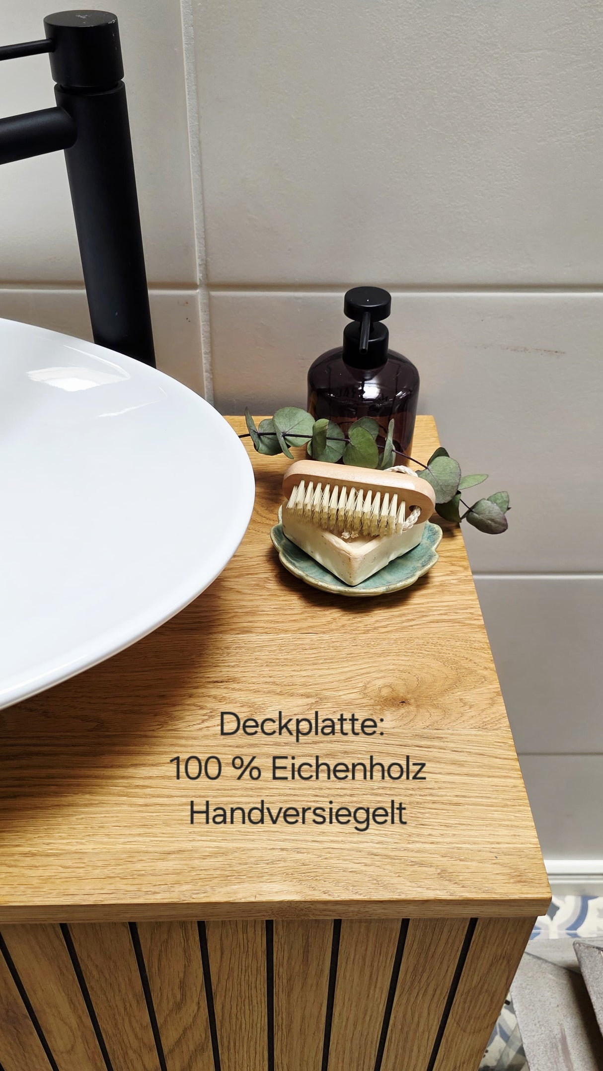 "Senja" - Waschtisch im modernen Landhausstil mit Keramikbecken| PURE-Serie von L&L
