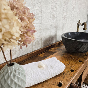 "Snorre" - Antiker Waschtisch aus massiver Werkbank 188 cm