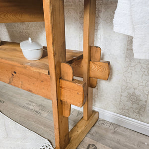 "Snorre" - Antiker Waschtisch aus massiver Werkbank 188 cm