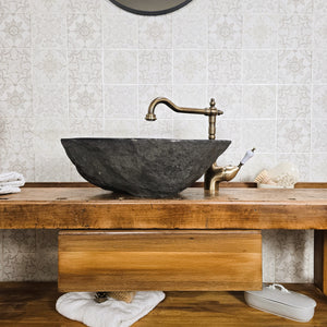 "Snorre" - Antiker Waschtisch aus massiver Werkbank 188 cm