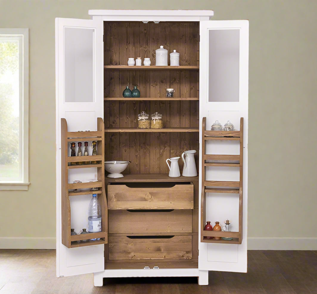 "Sommet" - Landhaus-Küchenschrank für Vorräte mit Türen und Schubladen