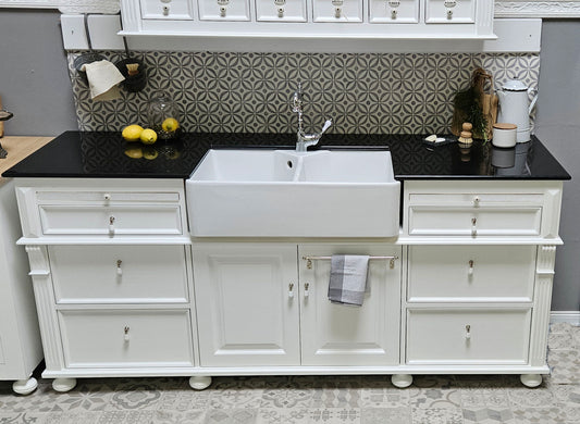 "Stone" - Sink cabinet with granite stone top in country house style