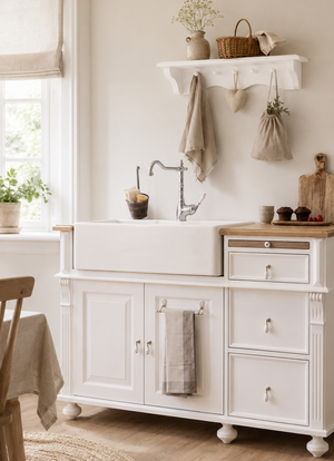 "Lima" - Small country-style sink cabinet, 140 cm
