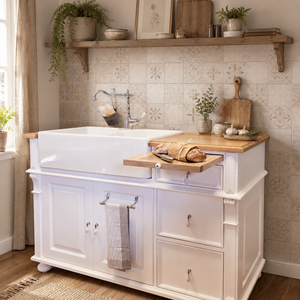 "Lima" - Small country-style sink cabinet, 140 cm
