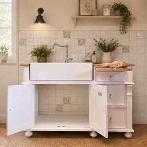 "Lima" - Small country-style sink cabinet, 140 cm