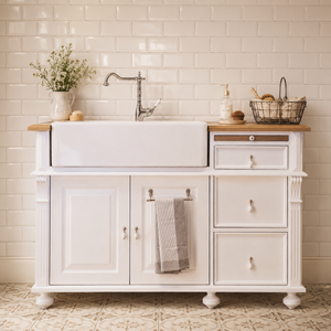 "Lima" - Small country-style sink cabinet, 140 cm