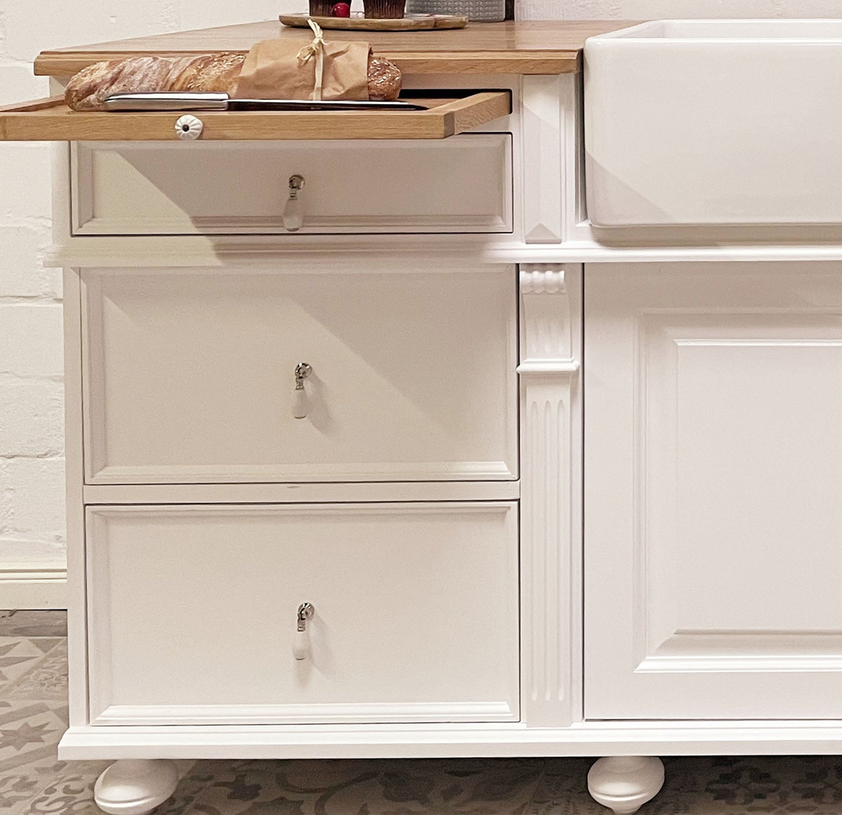 "Melvin" inkl. Fach für Geschirrspüler - Spülmodul für Küche im Landhausstil 220 cm