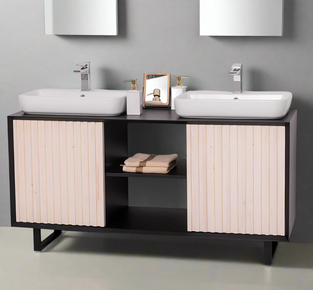 "Stankat" - Waschtisch im modernen Landhausstil mit Keramikbecken| PURE-Serie von L&L