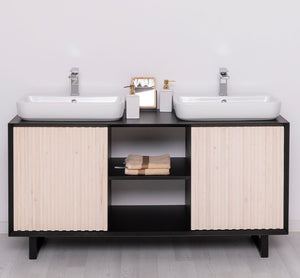 "Stankat" - Waschtisch im modernen Landhausstil mit Keramikbecken| PURE-Serie von L&L
