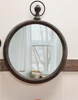 "Time" - Runder Wandspiegel im Retro-Look