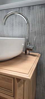 Tray - modern, curved large tap, single-lever mixer chrome
