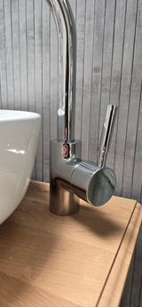 Tray - modern, curved large tap, single-lever mixer chrome
