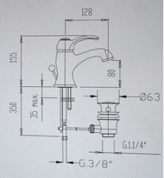 Werra chrome - Classic single lever mixer in country house style incl. drain valve
