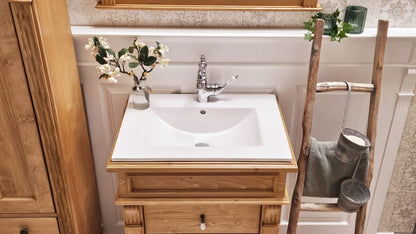 "Nélois" country-style vanity unit with fully covering washbasin