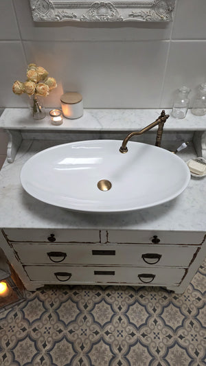 "Ceyla" Marmor Shabby-Chic Waschtisch