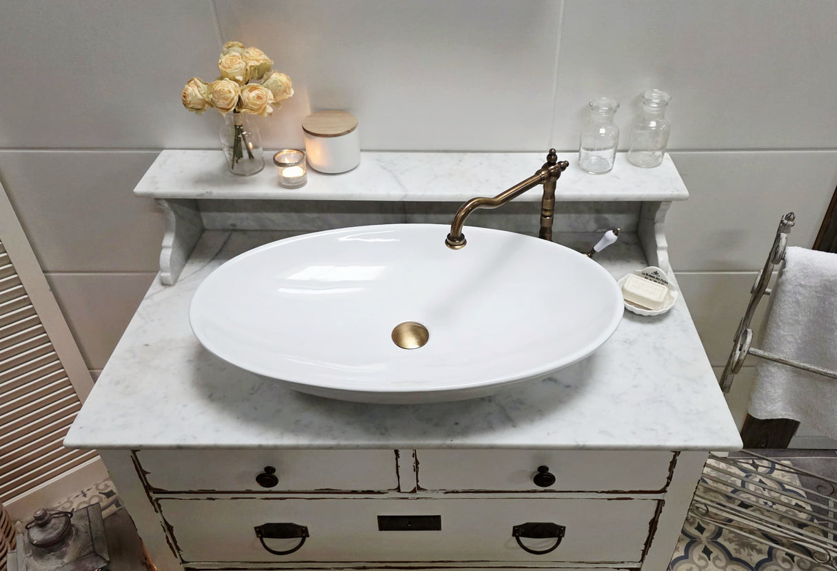 "Ceyla" Marmor Shabby-Chic Waschtisch