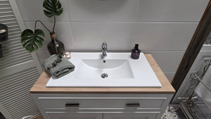 "Lirea" - Waschtisch im modernen Landhausstil mit Keramikbecken| PURE-Serie von L&L