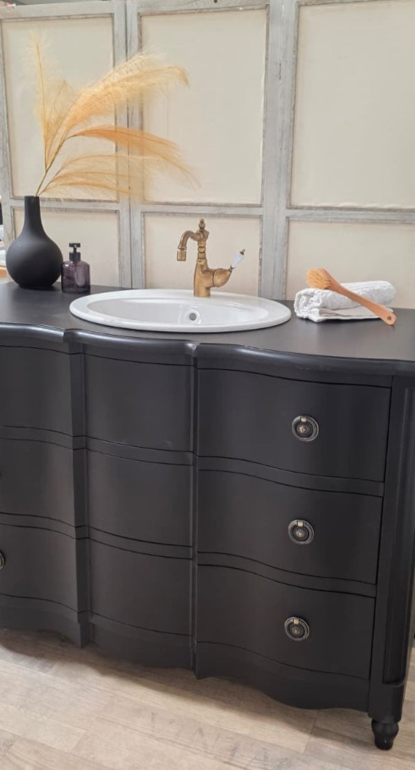 "Roslev" - Waschtisch im modernen Landhausstil mit Keramikbecken