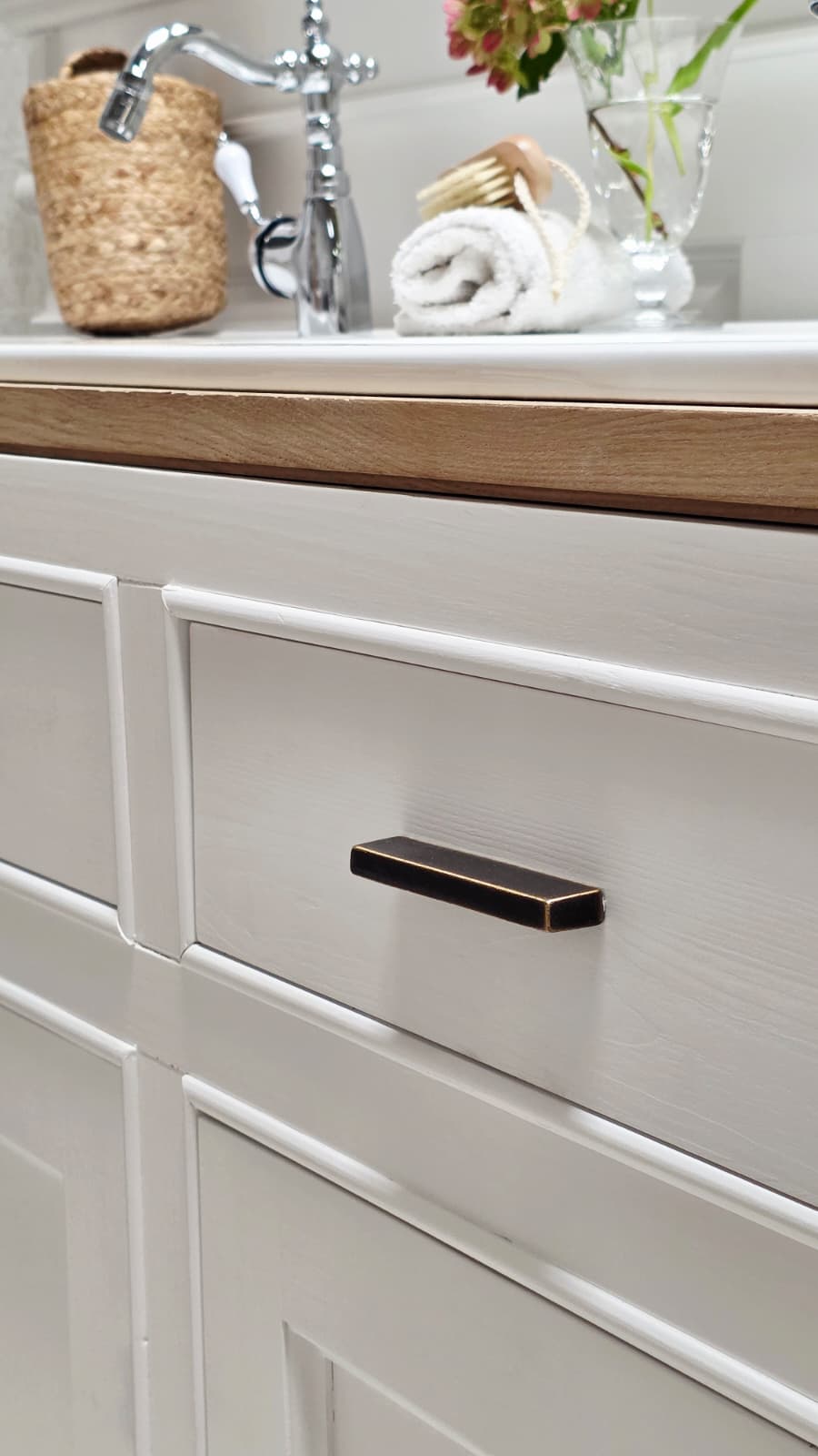 "Lyby" - Doppel-Waschtisch im modernen Landhausstil mit Keramikbecken| PURE Serie