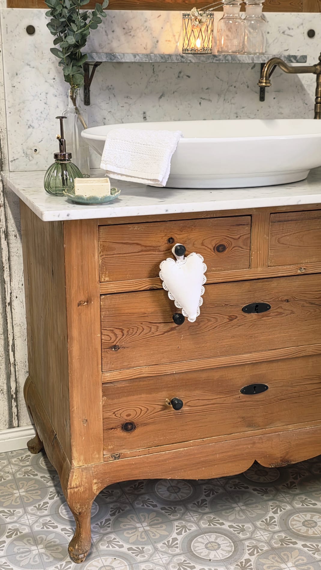 "Fee" Nostalgischer Spiegel-Waschtisch