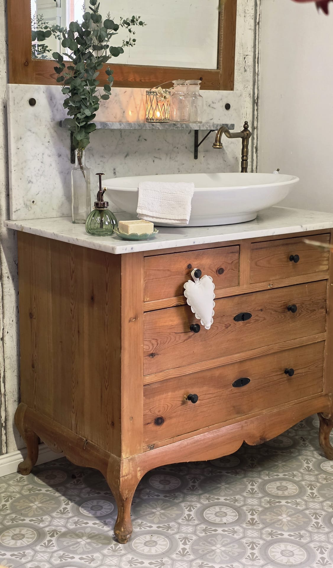 "Fee" Nostalgischer Spiegel-Waschtisch