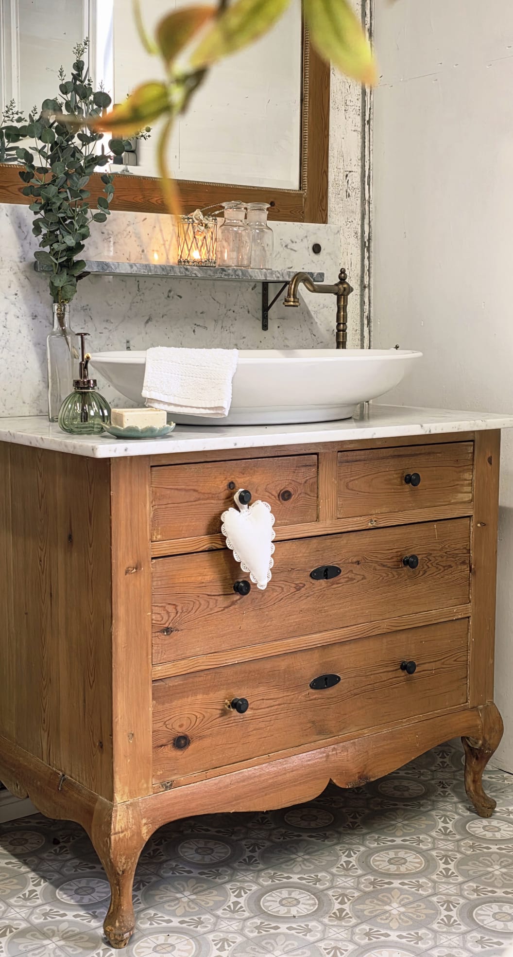 "Fee" Nostalgischer Spiegel-Waschtisch